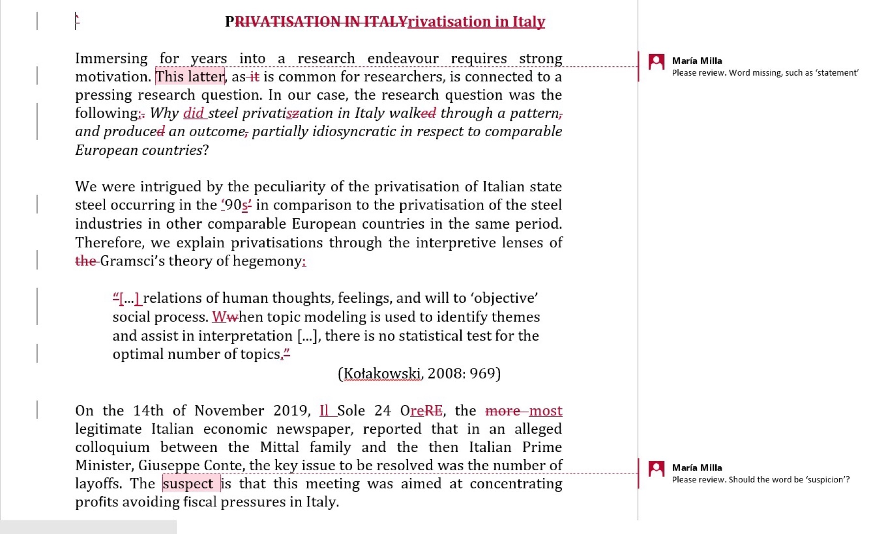 Anonymised research article with tracked changes and editor comments
